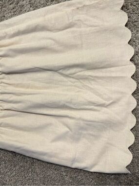 J. Crew CreamElastic Waist  Skirt with Scallop Detail